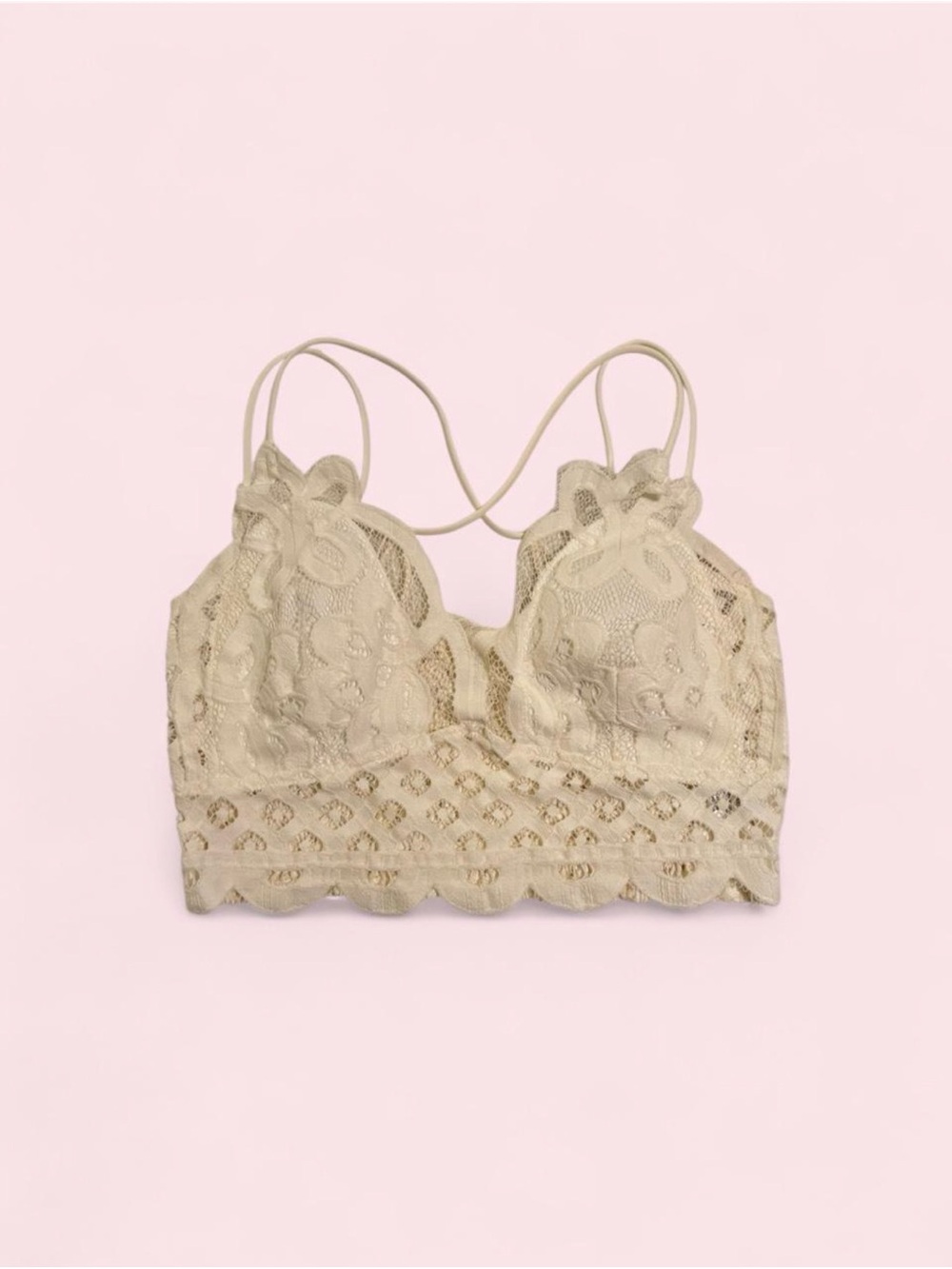 cream lace bralette
